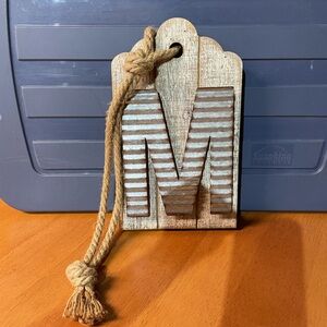 Rustic Wooden Wall Decor with Rope Accent